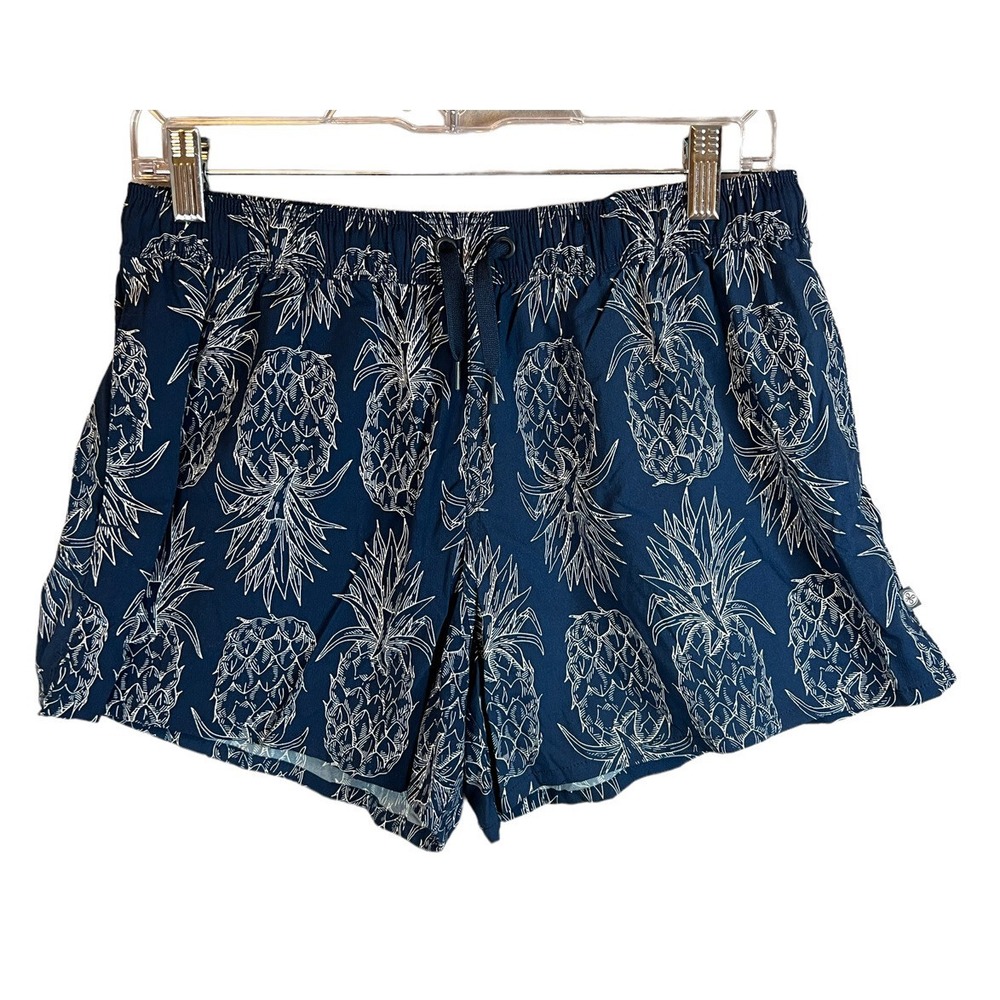 Lauren James Womens Pineapple Fruit Print Drawstring Waist Casual Beach Shorts M